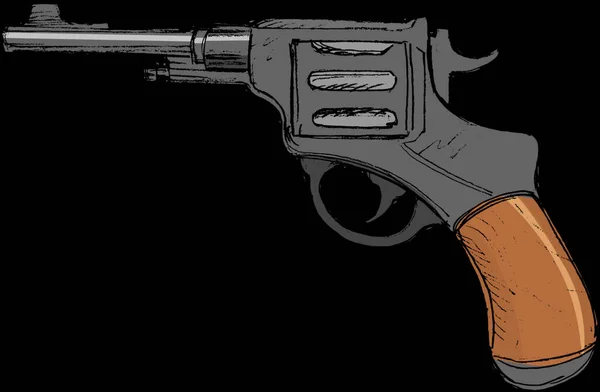 Револьвер Векторная Иллюстрация — стоковый вектор