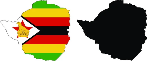 Zimbabwe Kaart Vector Illustratie Eenvoudig Ontwerp — Stockvector