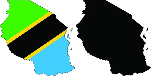 Peta Tanzania Ilustrasi Vektor Desain Sederhana - Stok Vektor