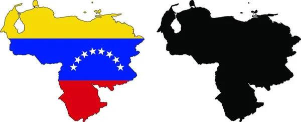 Venezuela Mapa Vektorová Ilustrace Jednoduchý Design — Stockový vektor