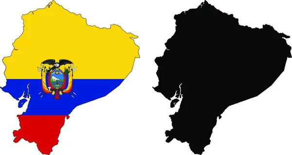 Ecuador Karte Vektorillustration Einfaches Design — Stockvektor