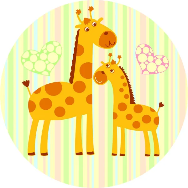 Cute Giraffe Vector Illustration Simple Design — Stock Vector