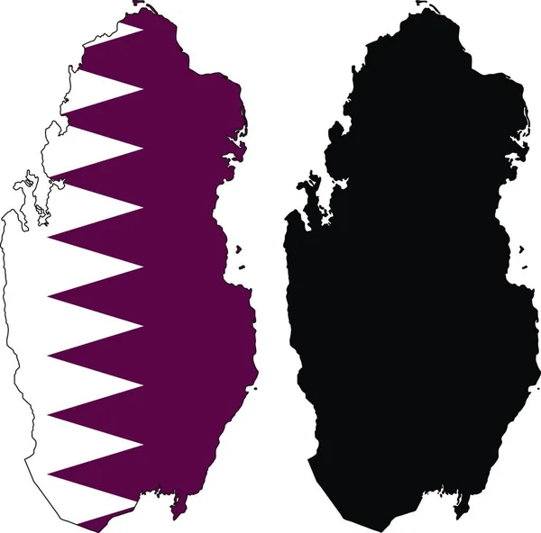 Katar Mapa Wektor Ilustracja Prosta Konstrukcja — Wektor stockowy