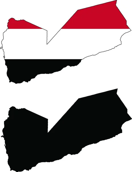 Jemenská Mapa Vektorová Ilustrace Jednoduchá Konstrukce — Stockový vektor