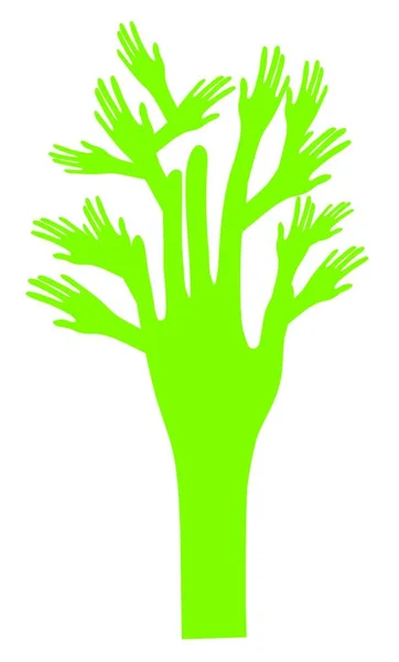 Tree Hands Vector Illustration Simple Design — Stock Vector