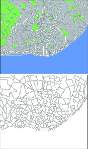 Lissabon Karte Vektorillustration Einfaches Design — Stockvektor