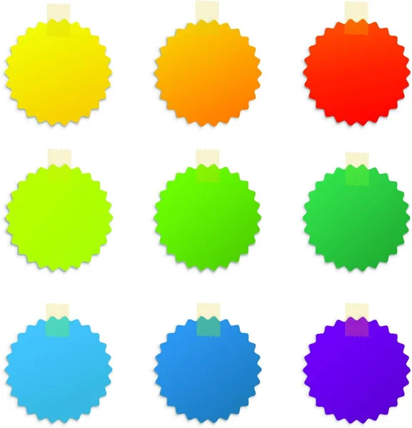 Färgetiketter Set Vektor Illustration — Stock vektor