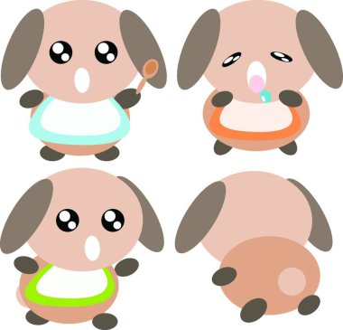Çizgi film köpeği, grafik vektör çizimi
