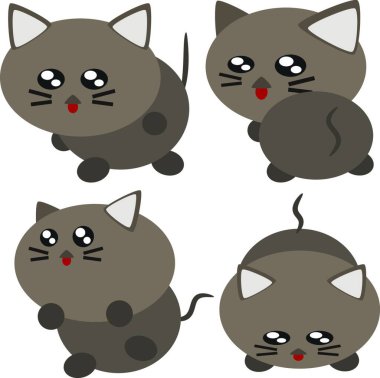 Çizgi film kedisi, grafik vektör çizimi