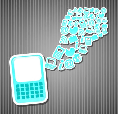 Web, vektör illüstrasyonu için cep telefonu simgesi