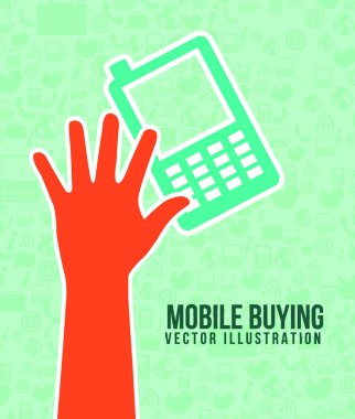 mobil satın alma vektörü illüstrasyonu