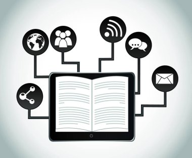 Web için defter simgesi, vektör illüstrasyonu