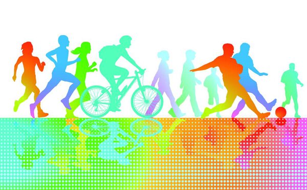 Sport and Exercise, vector illustration simple design
