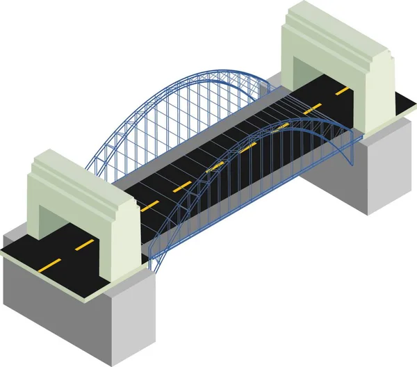 Moderní Most Vektorová Ilustrace Jednoduchá Konstrukce — Stockový vektor