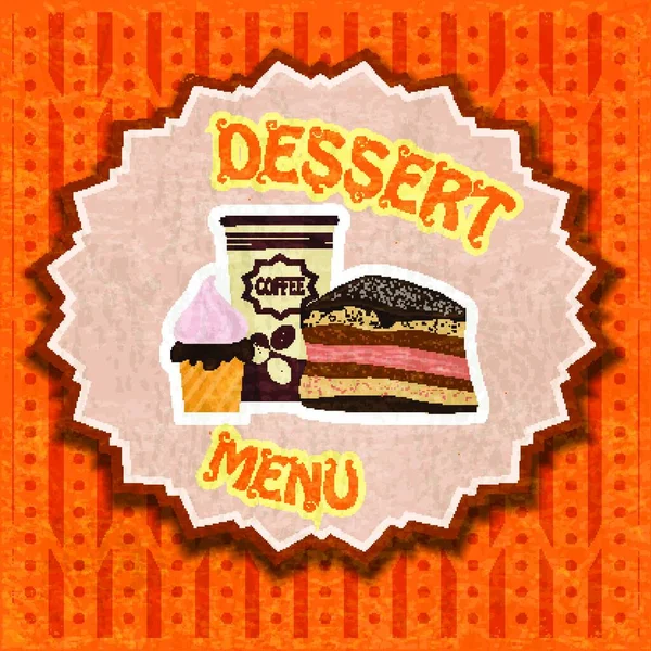 Vintage Dessert Menu Vector Illustration — Stock Vector