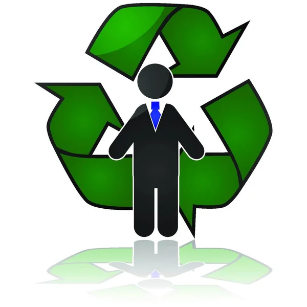 Arbeiter Recycling Vektor Illustration — Stockvektor