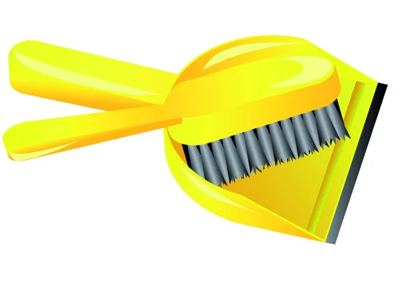 Brush Dustpan Simple Vector Illustration — Stock Vector