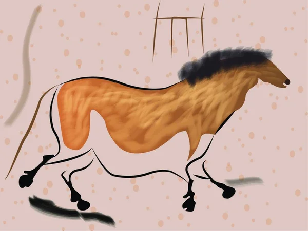 Lascaux Horse Graphic Vector Illustration — Stock Vector