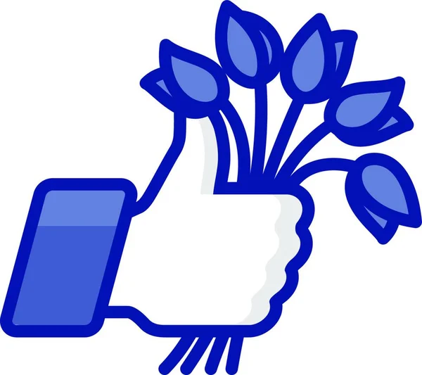 Thumb Icône Simbol Avec Bouquet Fleurs — Image vectorielle