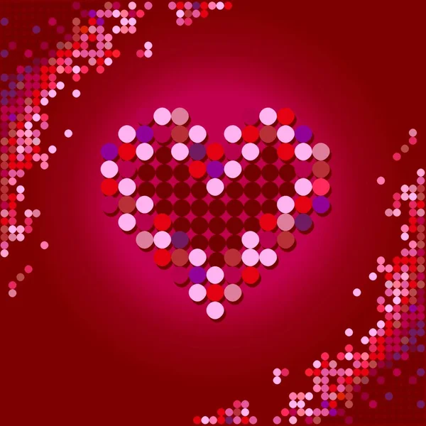 Hjärtat Stjärnorna Röd Bakgrund — Stock vektor