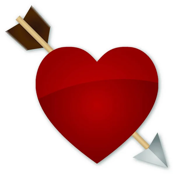 Heart Pierced Arrow — Stock Vector