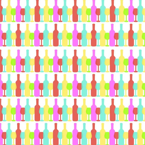 Şarap Desenli Vektör Illüstrasyonu — Stok Vektör