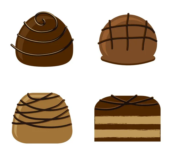Trufa Chocolate Elegante Ilustración Vectorial — Vector de stock
