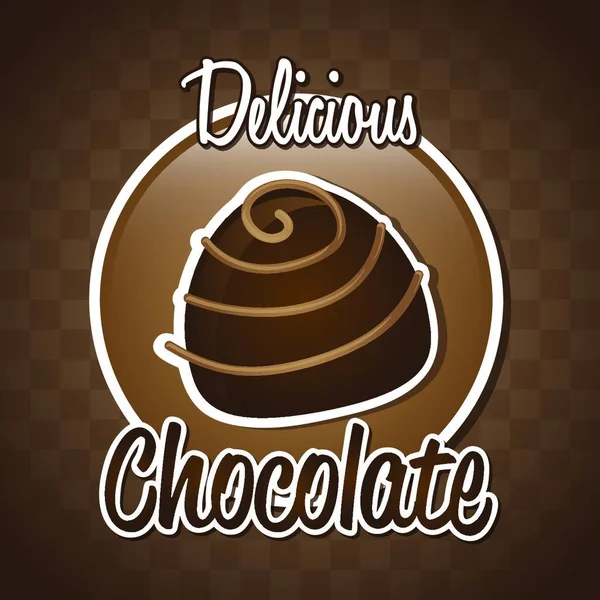 Chocolade Truffel Vector Illustratie — Stockvector