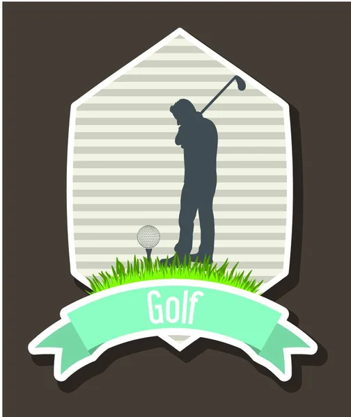 Golfer Etiqueta Vetor Ilustração —  Vetores de Stock