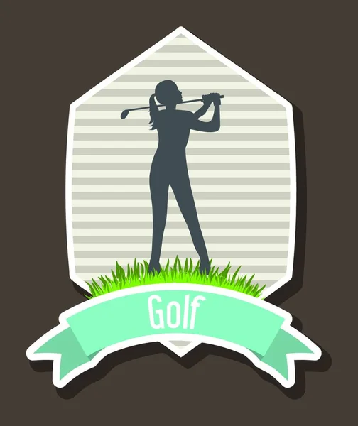 Illustrazione Vettoriale Etichetta Golfista — Vettoriale Stock