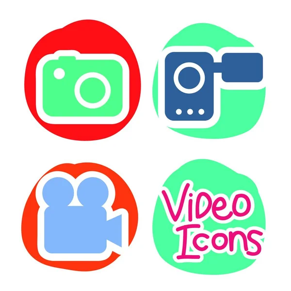 Video Icons Vektor Illustration — Stockvektor