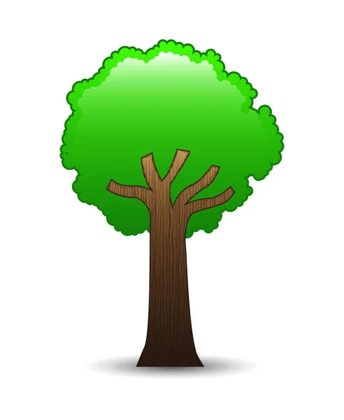 Векторная Иллюстрация Зелёного Дерева — стоковый вектор