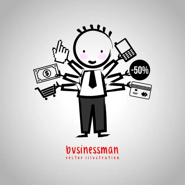 Businessman Graphic Vector Illustration — Stock Vector