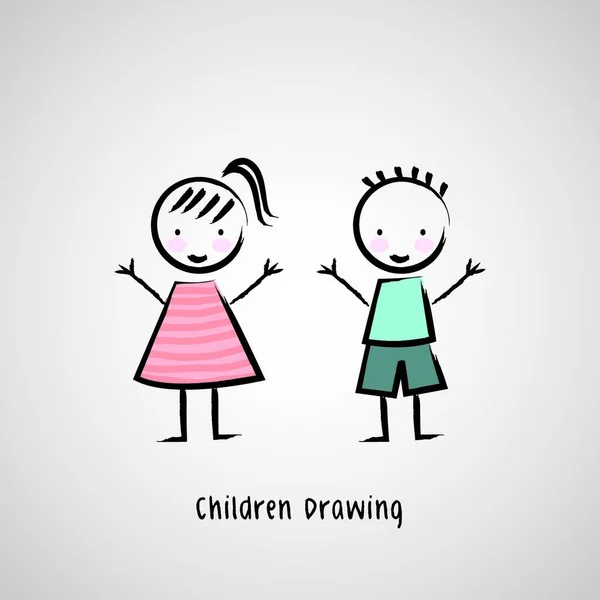Kinder Grafische Vektorillustration — Stockvektor