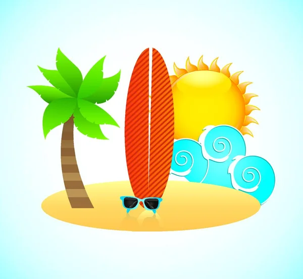 Playa Iconos Vector Ilustración — Vector de stock