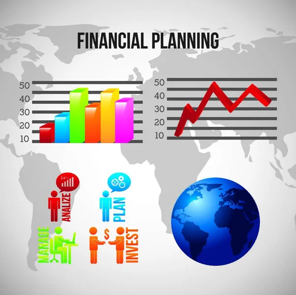 Ilustracja Wektora Planowania Finansowego — Wektor stockowy