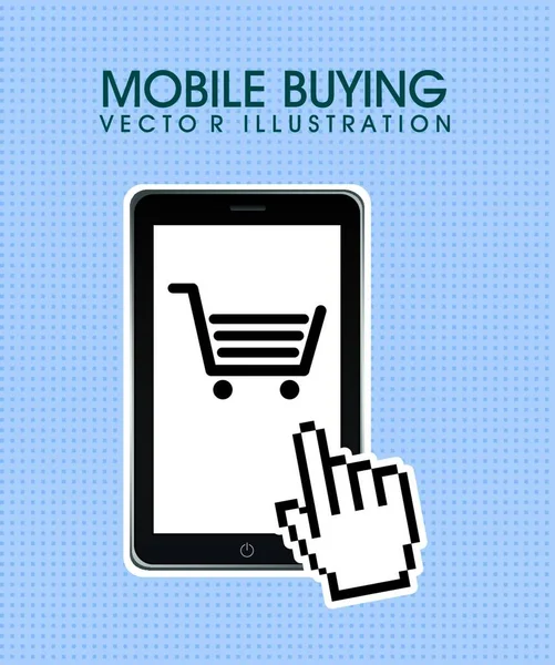 Mobile Buying Vector Illustration — Stock Vector