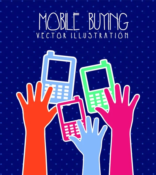 Mobile Buying Icon Web Vector Illustration — Stock Vector