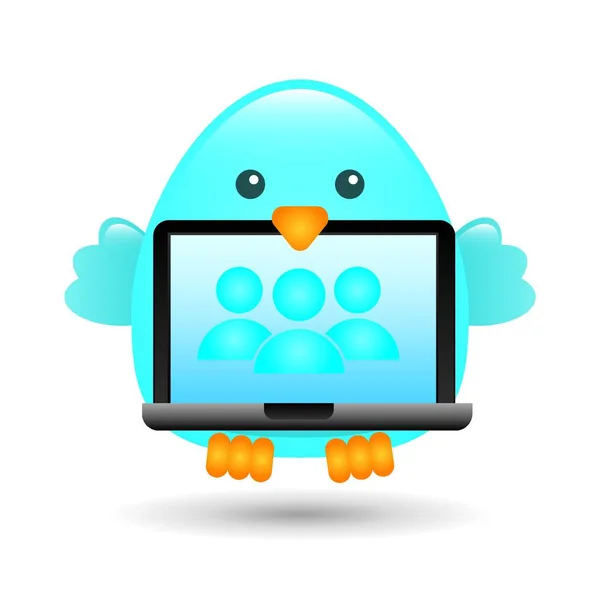 ウェブ用青い鳥のアイコンベクトルイラスト — ストックベクタ