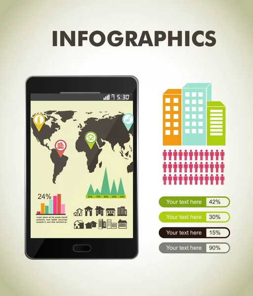 Πολύχρωμο Πρότυπο Infographic Σύγχρονη Εικονογράφηση — Διανυσματικό Αρχείο