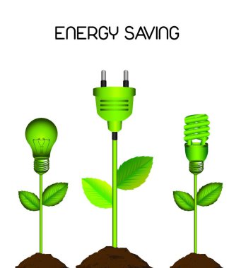 enerji tasarrufu, grafik vektör illüstrasyonu 