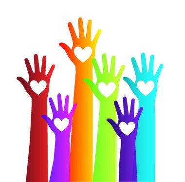 renkli eller, grafik vektör çizimi 