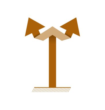 kahverengi çift ok, şık vektör çizimi 