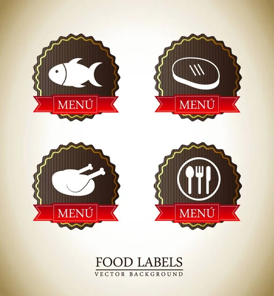Food Labels Vector Illustration — Stock Vector