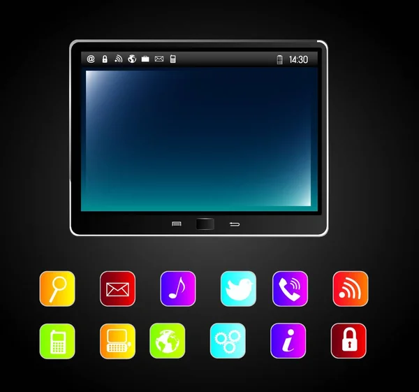 Tablet Web Icon Vector Illustration — Stock Vector