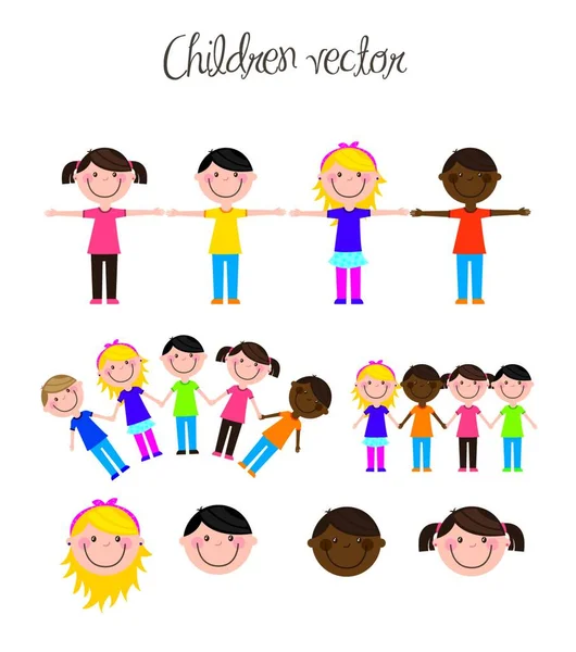 Bambini Illustrazione Grafica Vettoriale — Vettoriale Stock
