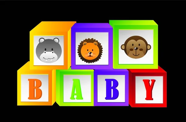 Baby Blocks Graphic Vector Illustration — Stock Vector