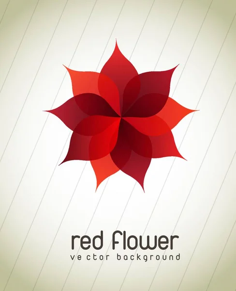Flor Vermelha Ilustração Vetorial Gráfica — Vetor de Stock