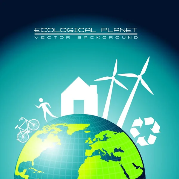Planète Écologique Illustration Vectorielle Graphique — Image vectorielle