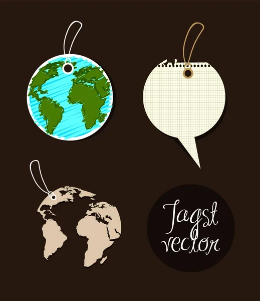 Planet Tags Simple Vector Illustration — Stock Vector
